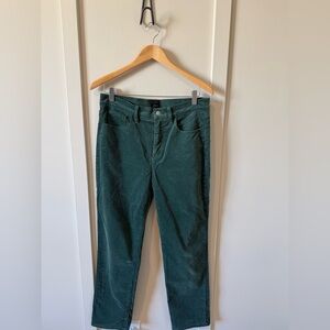 J.Crew Womens Green Corduroy Straight Leg Pants High Rise Size 29 Forest Green